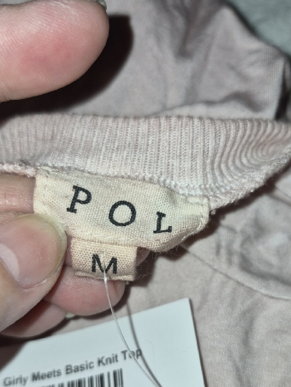 POL Dusty Pink Girly Meets Basic Knit Top Size Medium - Picture 3 of 8